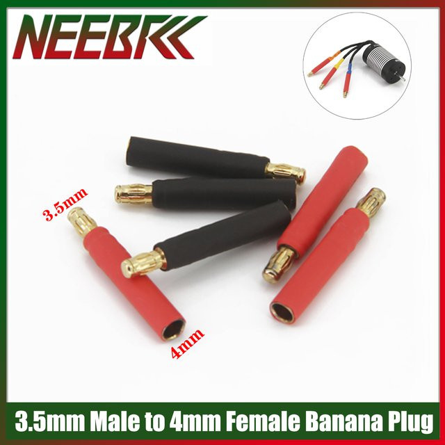 NeebRC Bananen Stecker Adapter, 3-teiliges Set, Schwarz, Metall - Bild 1
