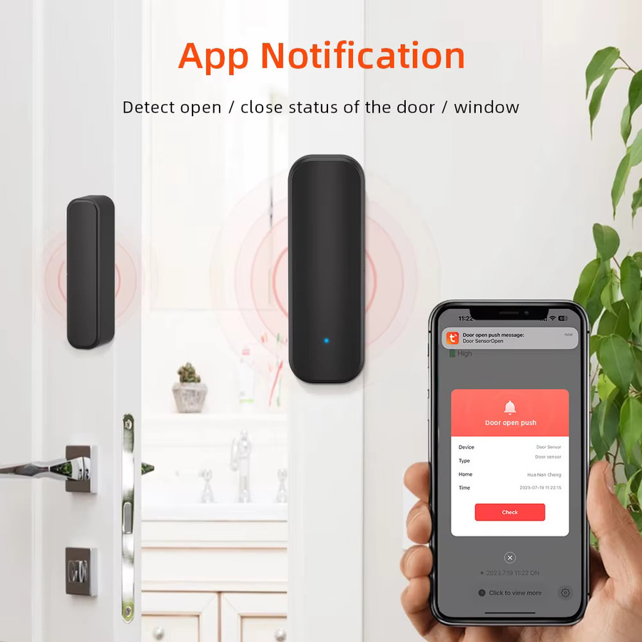 Tuya Smart Wifi Tür- und Fenstersensor zur Einbruchsicherung in Schwarz - Bild 4