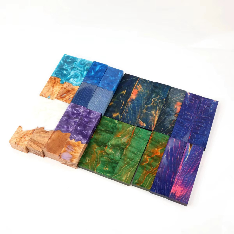 Stabilisiertes Birkenholz Dark-Matter in Multicolour als Messergriff-Rohling für die Herstellung von Griffen und Messern - Bild 1