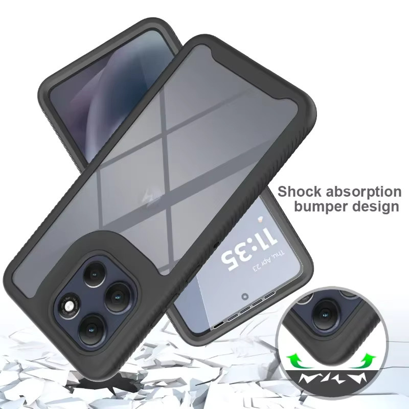 Transparente TPU-Rahmen-Klarsichthülle mit integriertem Displayschutz für Motorola G86 G56 G15 G05 G35 G55 G54 G84 G24 G14 G04S G53 G23 G13 - Bild 6