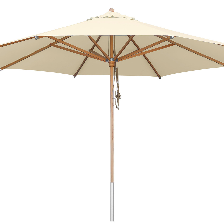 Anndora Sonnenschirm Natural aus Buchenholz mit UV-Schutz, rund, Farbe: Beige, Durchmesser: 400 cm - Bild 1
