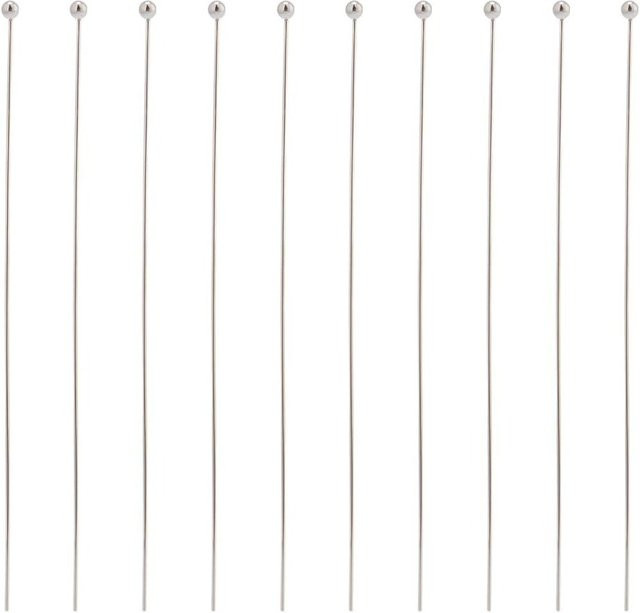 200 Stück Edelstahl Kugelkopfstifte in Silber, 24 Gauge Drahtnadeln für Schmuckherstellung und Bastelzubehör - Bild 1