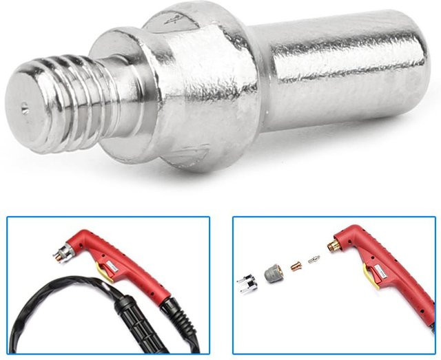 10 Stück Plasmaelektroden aus galvanisiertem rotem Kupfer passend für PT4060 Plasmabrenner in Rot und Silber - Bild 1