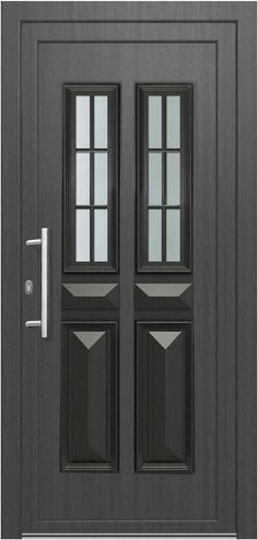 KNOCK Kunststoff-Haustür Robusto in Grau mit Glaseinsatz, modern, B/T/H: 100 x 47 x 200 cm - Bild 1