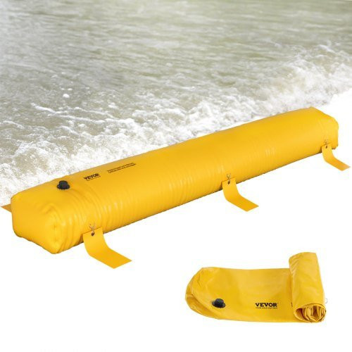 VEVOR Flutbeutel aus PVC in Gelb, wiederverwendbare Wasserableitungsrohre als Sandsack-Alternative für Türen und Garagen, Höhe: 51 cm, Länge: 3,66 m - Bild 1