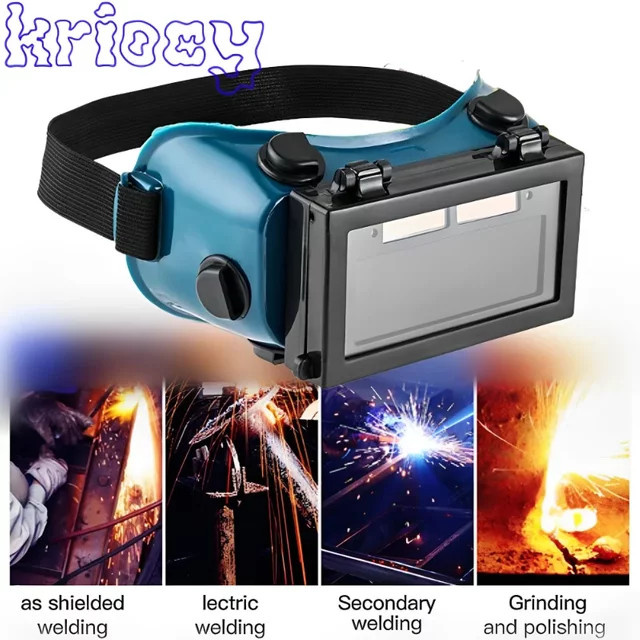 Automatische Schweißmaske mit Solarenergie und True Color Technologie, Schweißer Helm mit automatischer Dimmung, Farbe: Blau - Bild 1