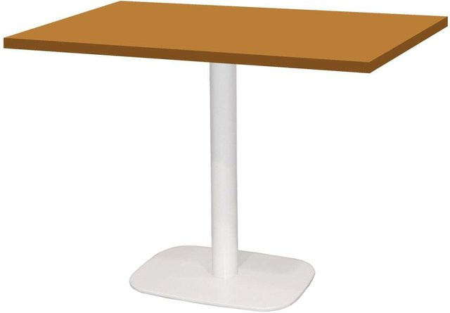 RestooTab Tisch Round rechteckig in Weiß und Senfgelb, B/T/H: 120 x 70 x 75 cm - Bild 1