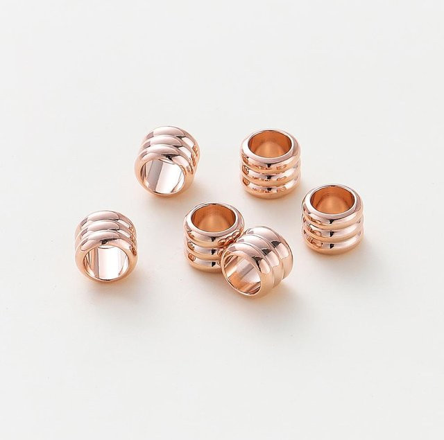 Zylinder Anhänger, vergoldet, rose gold, 6mm Loch, Unisex - Bild 1