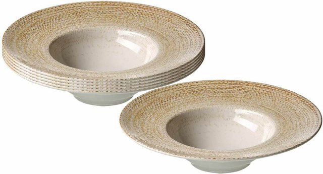 Ritzenhoff & Breker Gourmetteller Rimini Dinner Plate aus Keramik, 6er Set, Beige/Grau, Durchmesser: 28 cm - Bild 1