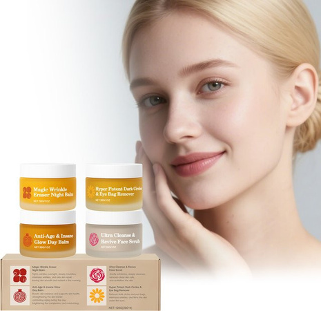 Hoygi Tag-Nacht-Hautpflege-Set, Creme, Peeling und Augenpflege, Unisex