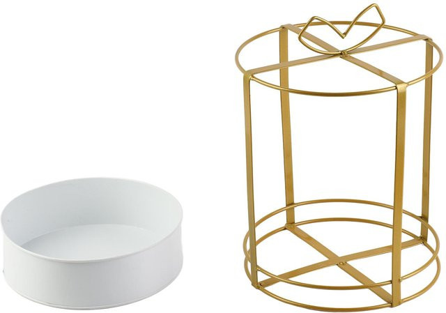 Neoglint Metall Blumenkorb in Gold und Weiß für Hochzeitsdekorationen - Bild 1