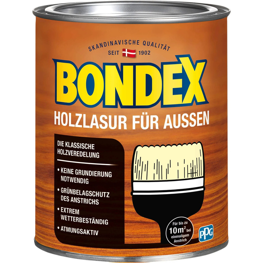 Bondex Holzlasur für Außen in Ebenholz, seidenglänzend, 750 ml - Bild 2