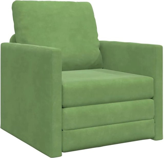 vidaXL Schlafsofa aus Samt in Hellgrün mit Armlehnen und Schaumstofffüllung - Bild 1