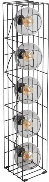 Näve Stehleuchte Cesta in Schwarz mit Glas und Metall in Retro-Optik - Bild 1
