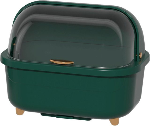 TOMTOP JMS Geschirrtrocknungsbox mit Deckelabdeckung und Abtropfgestell, grün, Kunststoff - Bild 1