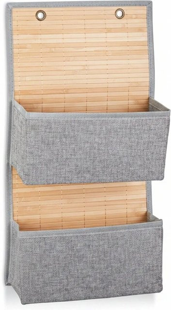 Relaxdays Hängeaufbewahrung aus Bambus und Polyester für Wand und Tür, B/T/H: 62 x 33 x 12 cm - Bild 1
