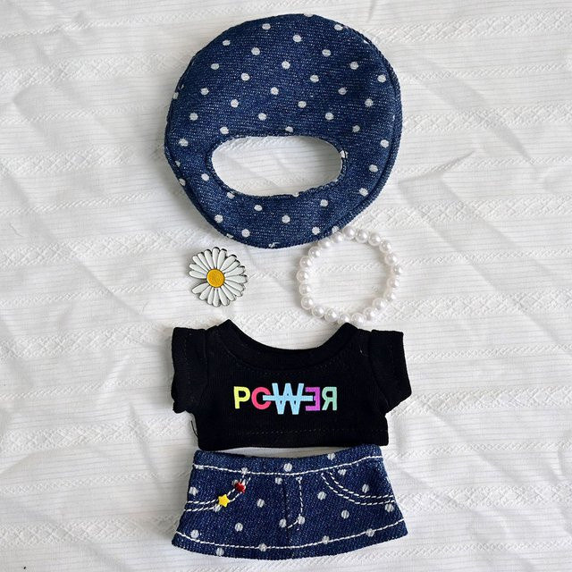 Labubu Kleidung Outfit Zubehör, Cowboy Polka Dot Rock T-shirt GD Set - Bild 1