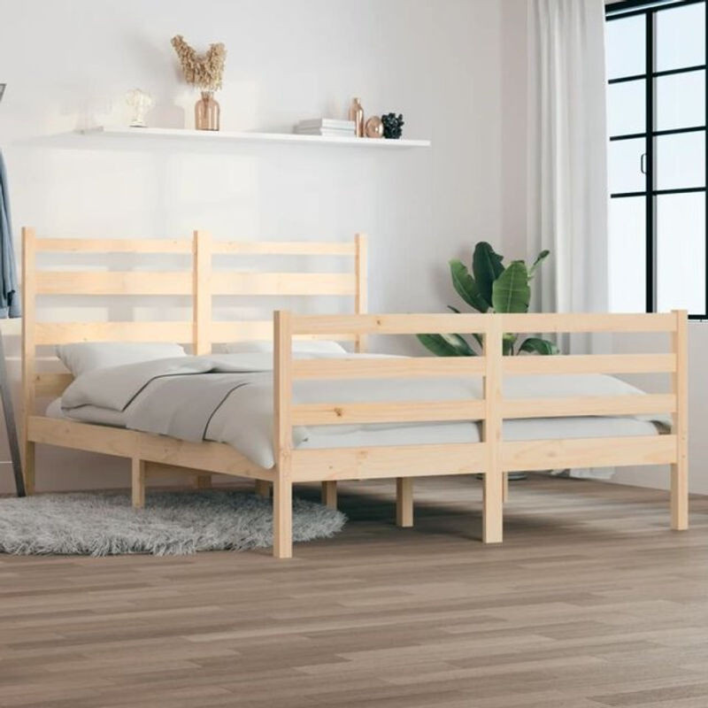 Massivholzbett Vidaxl aus Kiefer in Braun, B/T/H: 140 x 200 cm - Bild 1