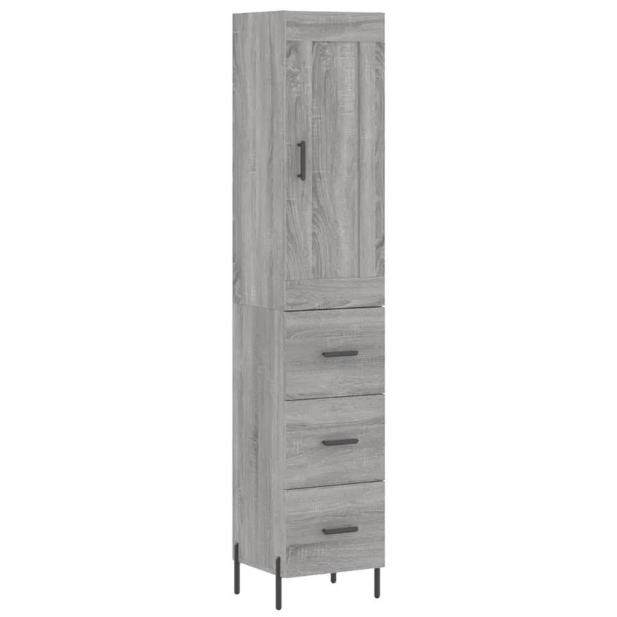 vidaXL Highboard Grau Sonoma B/T/H: 34,5 x 34 x 180 cm - Bild 2