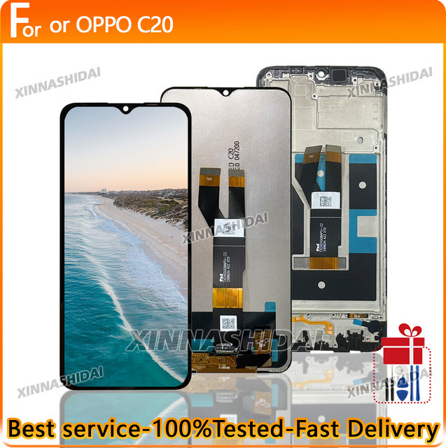 OPPO C20 LCD Display Ersatzteil mit Rahmen und Touchscreen Digitizer Baugruppe in Schwarz - Bild 1