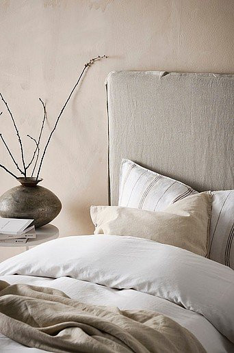 Jotex Kopfteil PALMA in Beige mit Stoffbezug, Breite: 90 cm, Höhe: 122 cm, Tiefe: 6 cm - Bild 1