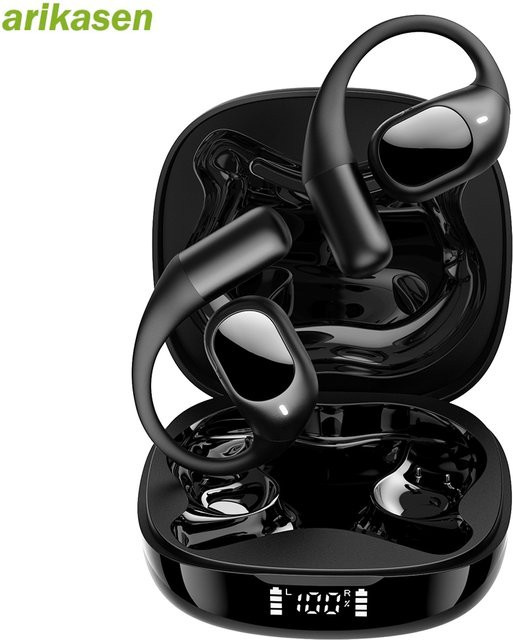 Arikasen Open-Ear Sport-Ohrhörer mit Bluetooth 5.3 und reichhaltigem Bass in Schwarz - Bild 1