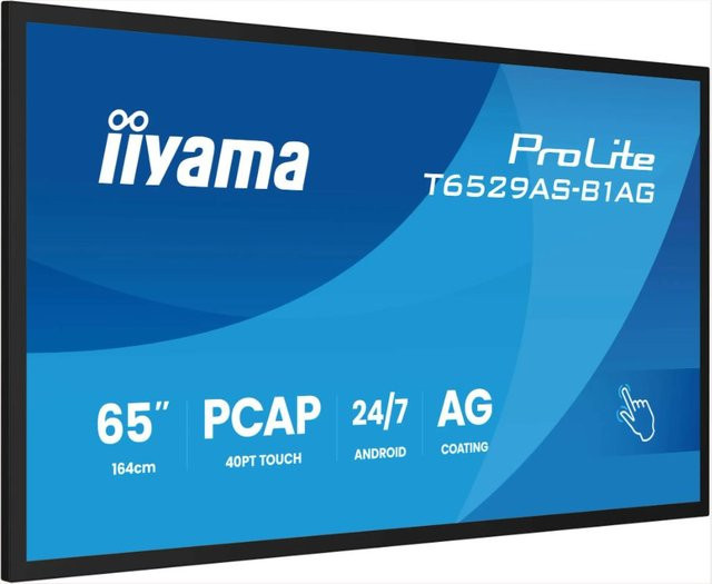 Iiyama ProLite T6529AS-B1AG Digital Signage Display mit 65 Zoll 4K UHD Touchscreen in Schwarz - Bild 1