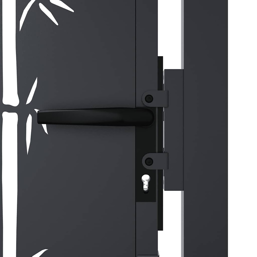 vidaXL Gartentor aus verzinktem Stahl in Anthrazit mit Bambus-Design, B: 105 cm, H: 205 cm - Bild 5