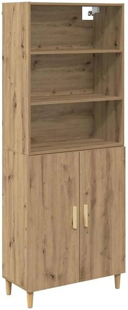 vidaXL Highboard Artisan-Eiche in Braun mit Schranktüren und Regalböden, B/T/H: 69,5 x 32,5 x 180 cm - Bild 1