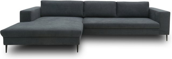 DOMO Ecksofa Modica mit Longchair in Dunkelgrau, B/T/H: 329 x 173 x 43 cm