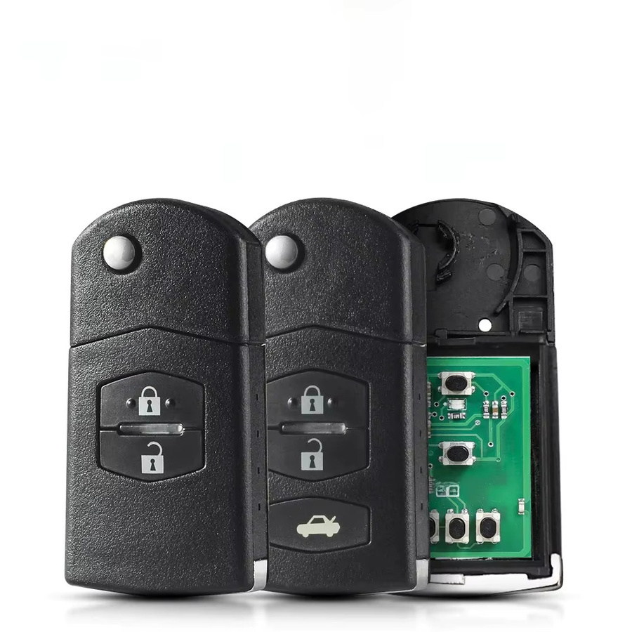 KEYYOU Flip Folding Remote Key Auto Starter mit 2/3 Tasten, 433 MHz und 4D63 Chip für Mazda 2/3/5/6, MX5, CX7, Farbe: Schwarz, SKE126-01 - Bild 3