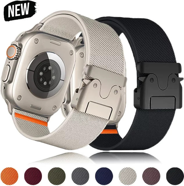 CAOWTAN Uhrenarmband Nylon, geflochten, elastisch, grey, Unisex - Bild 1