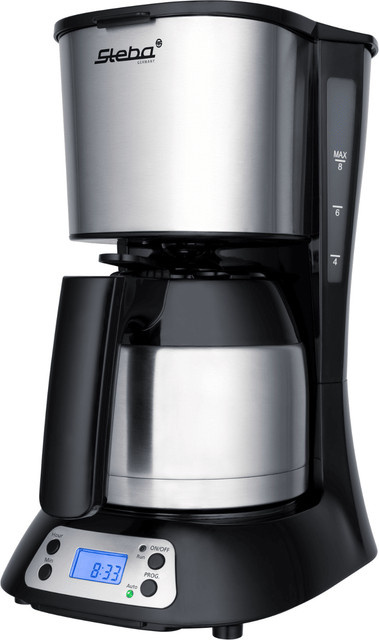 STEBA Filterkaffeemaschine KM F3 mit Thermo-Kanne in Silber aus Edelstahl mit Timer - Bild 1