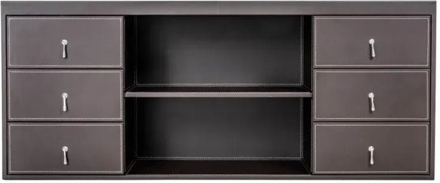 Jet-Line Aktenschrank Padova Sideboard in Braun mit Kunstleder Bezug, H: 66 cm, B: 160 cm, T: 45 cm - Bild 1