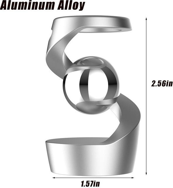PRELEXT Finger Fidget Spinner Spielzeug, Aluminiumlegierung, Silber - Bild 1