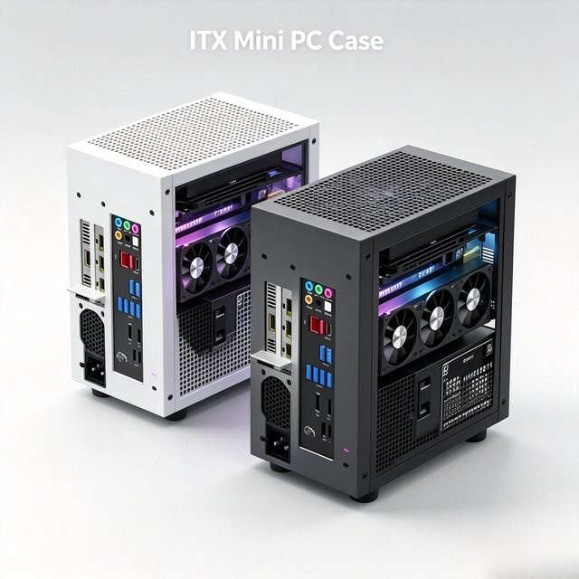 M21/M31 Mini-ITX-Gehäuse in Schwarz mit Unterstützung für 120-mm-AIO-Wasserkühlung, Low-Profile-GPU und 1U-Flex-Netzteil - Bild 1