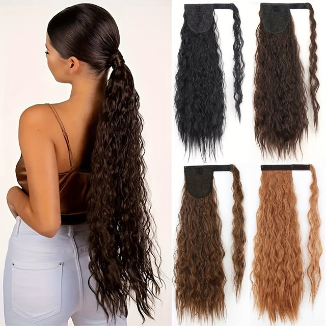 allaosify Haarteil Pferdeschwanz, synthetisch, gewellt, Damen - Bild 1