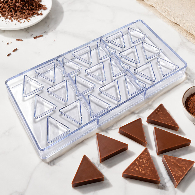 ALICAKE Dreieck-Schokoladenform aus Polycarbonat in Transparent, Backform für Bonbons und Schokolade - Bild 1