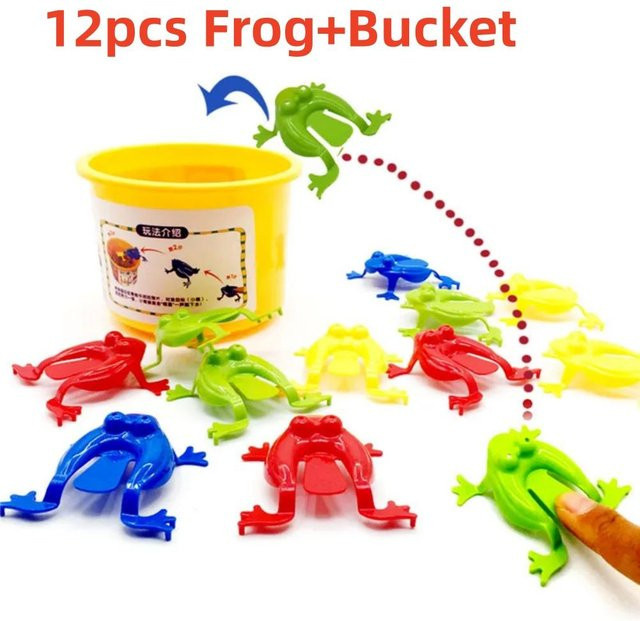 Fashnics Drucksprungfrosch Hüpfspielzeug, 12er Pack, yellow - Bild 1