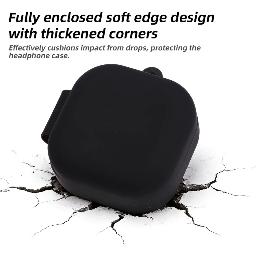 Samsung Silikon-Schutzhülle für Galaxy Buds 4 und Buds 4 Pro mit Karabiner in Schwarz und Transparent - Bild 2