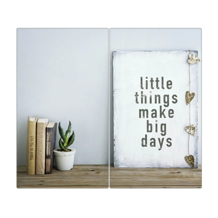 Banjado Herdabdeckplatte aus Glas zweiteilig mit Motiv Little Things, Farbe Multicolour, B/T: 52 x 30 cm pro Teil - Bild 2