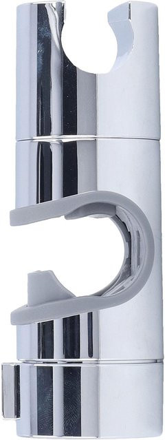 mfySpace Dusch-Gleiterstange Halter 360 Grad verstellbar, gerade Klemme aus ABS, Chrom, Weiß, für 18-25mm Rohr - Bild 1