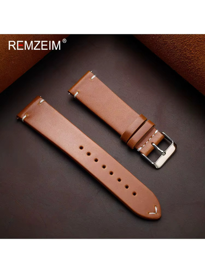 REMZEIM Uhrenarmband Leder, geöltes Wachsleder, Herren, Vintage - Bild 2