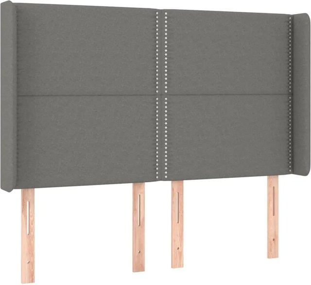 vidaXL Kopfteil mit Ohren in Dunkelgrau aus Stoff, B: 147 cm, T: 16 cm, H: 118 cm - Bild 1