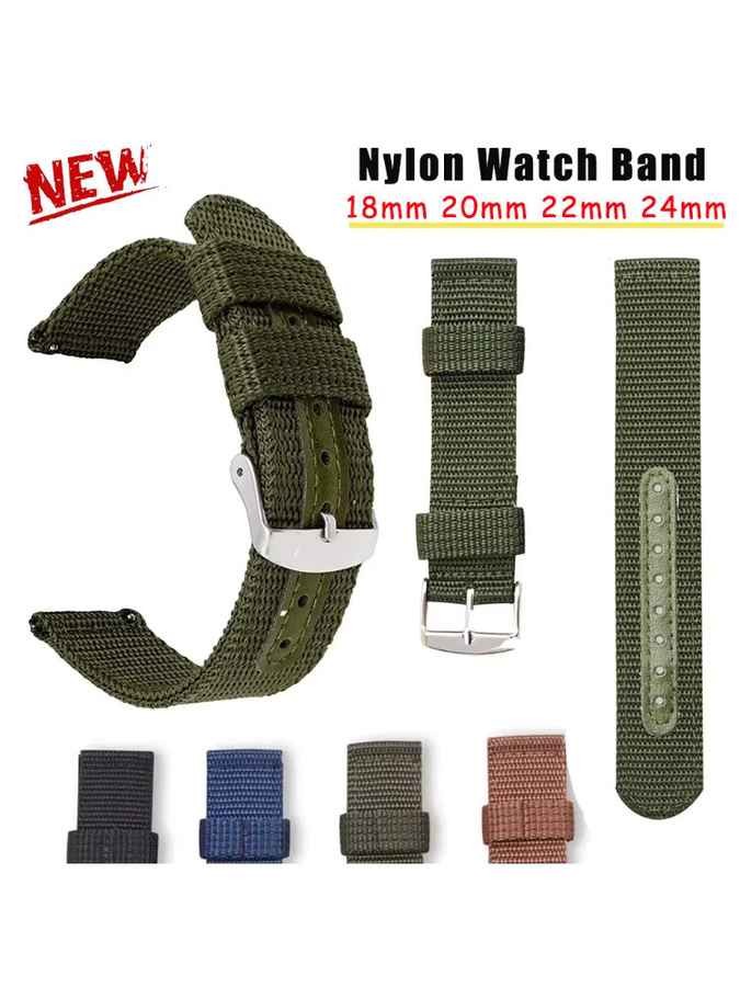 OAKCHARM Uhrenarmband Nylon Canvas, Green, Unisex - Bild 5