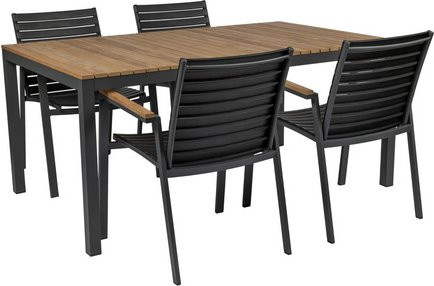 Cinas Gartenmöbelset Mood aus Teakholz in Grau mit Tisch und Stühlen, Tisch B: 167,5 cm, H: 74 cm, T: 100 cm und Stühle B: 62 cm, H: 84 cm, T: 56 cm - Bild 1