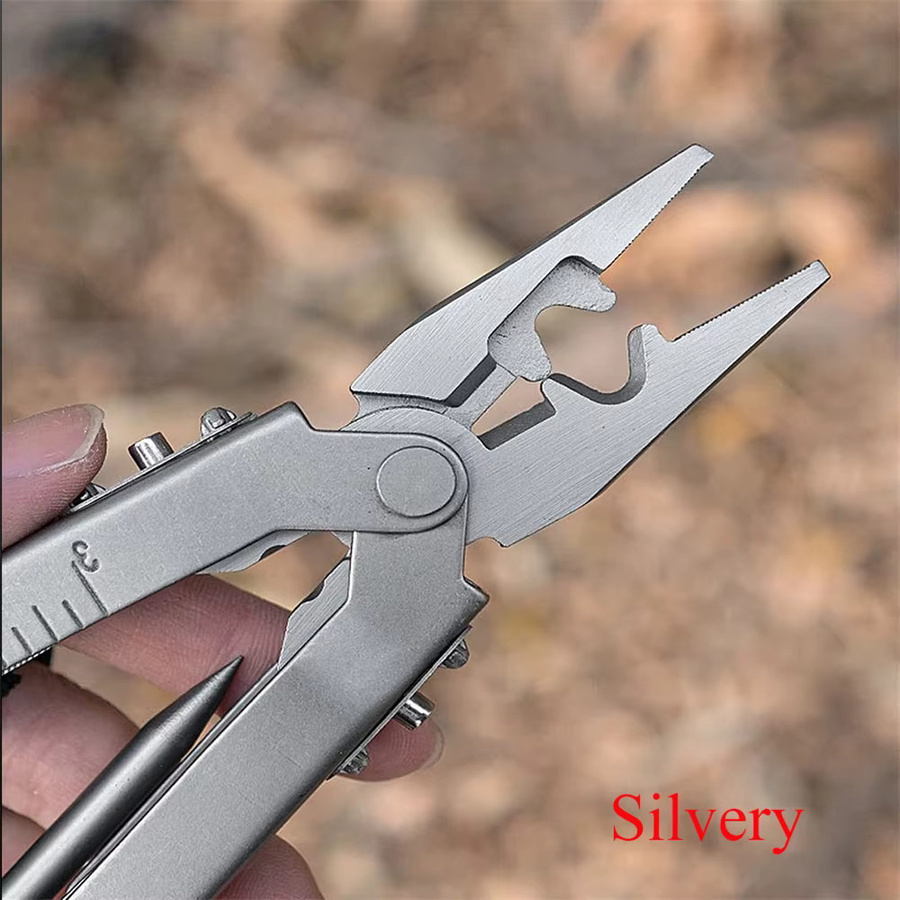 Multitool Zangen Kombination aus Edelstahl mit Klappmesser und Flaschenöffner in Silber - Bild 3