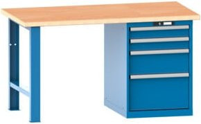 Lista Werkbank 27x36E mit Multiplex-Holzarbeitsplatte und KEY Lock R5012 in Blau, B/T/H: 200 x 75 x 84 cm - Bild 1