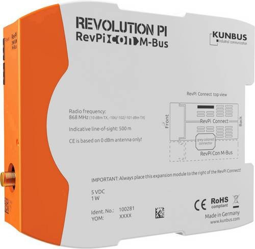 Kunbus Revolution Pi RevPi Con MBUS Busmodul in Weiß PR100281 - Bild 1