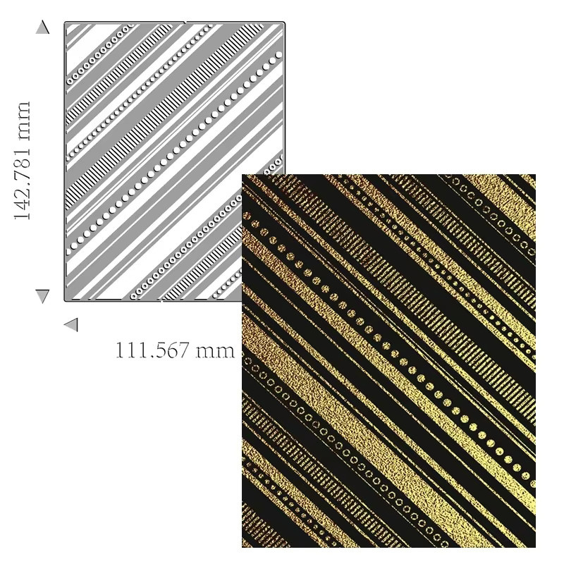 Goldene Heißfolienplatte mit Blumen-Linien-Hintergrund für Scrapbooking und Bastelarbeiten - Bild 2
